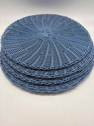 Set Of 4 Blue Rattan Looking PVC Placemats | True Fashionistas.