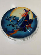Glass Flying Broom Halloween Plate | True Fashionistas.