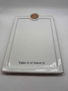 Mud Pie White Take it Or Leave It Platter | True Fashionistas.