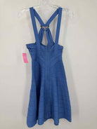 Pre-Owned Herve Leger Blue Size Small Knit Bodycon Short Sleeveless Dress | True Fashionistas.