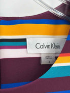 Pre-Owned Calvin Klein Purple Size 4 Stripe Short Sleeveless Dress | True Fashionistas.