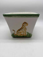 Chelsea House White Cachpot W/Leopard | True Fashionistas.