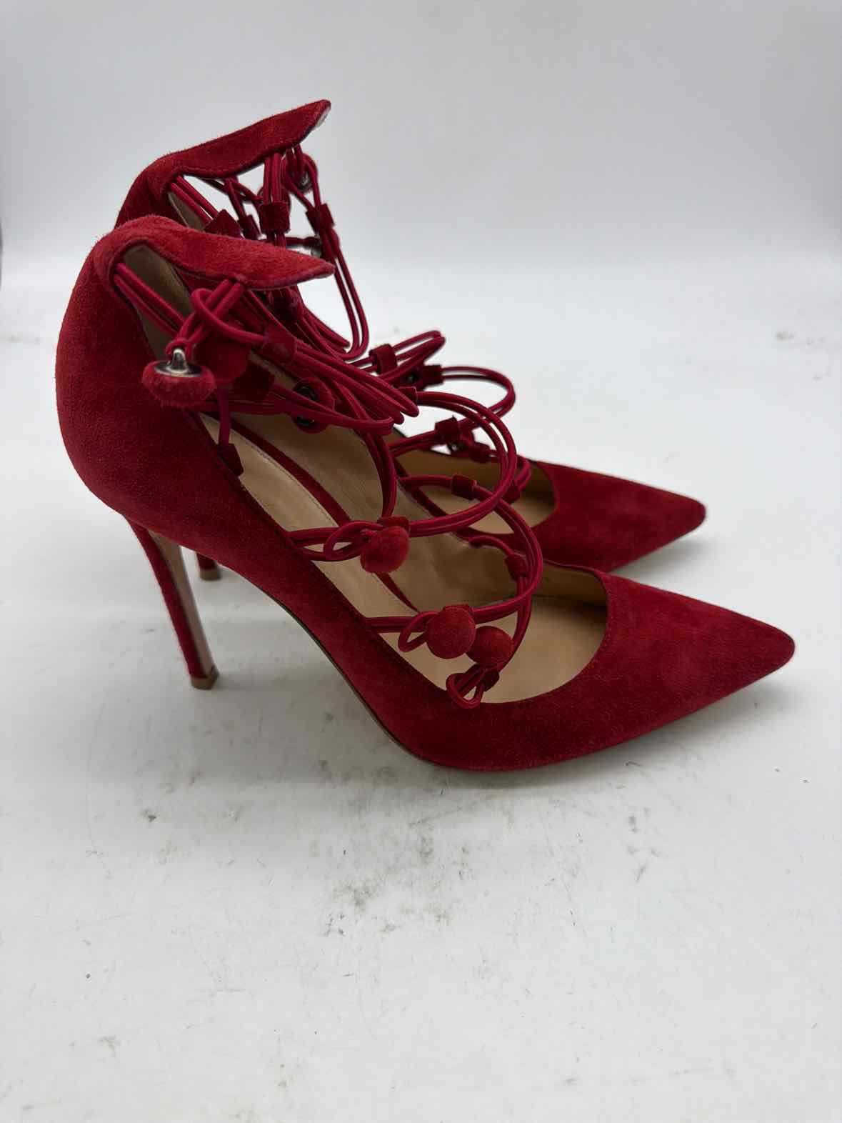 Pre-Owned Gianvito Rossi Red Size 7.5 Strappy Heels | True Fashionistas.