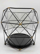 Glass Hurricane Candle Holder Black Trim | True Fashionistas.