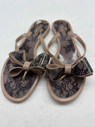 Pre-Owned Valentino Tan Size 7 Jelly Thong Sandals | True Fashionistas.