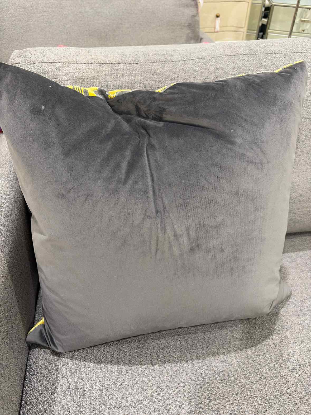 Gray & Yellow Geo Design Pillow | True Fashionistas.