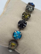 Sabika Blue and Green Rock Candy Clasp Bracelet | True Fashionistas.