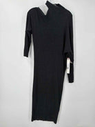Pre-Owned Enza Costa Grey Size Medium Knit Midi Long Sleeve Dress | True Fashionistas.