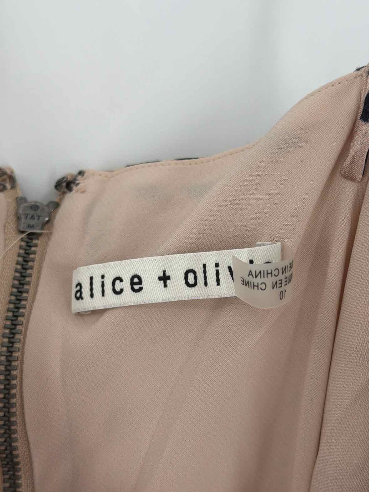 Pre-Owned Alice + Olivia Tan Size 10 Midi Sleeveless Dress | True Fashionistas.