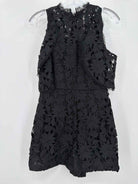 Pre-Owned Alice + Olivia Black Size 2 Lace Long Sleeve Romper | True Fashionistas.