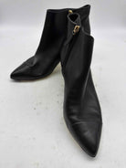 Pre-Owned Chanel Black Size 9.5 Leather Ankle Boot Boots | True Fashionistas.