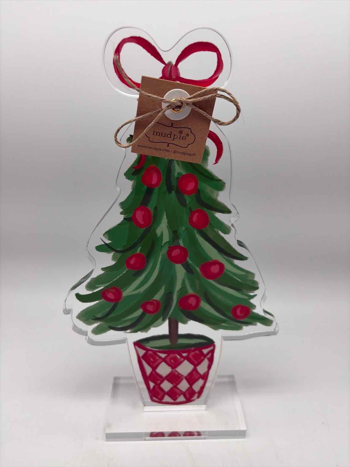 Green Acrylic Christmas Tree Topiary Sitter | True Fashionistas.