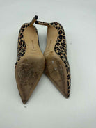 Pre-Owned Manolo Blahnik Tan Size 37.5 Leopard Pump Heels | True Fashionistas.