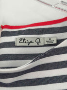 Pre-Owned Eliza J Blue Size 6 Stripe Short Long Sleeve Dress | True Fashionistas.