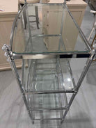 Glass & Silver Etagere w/4 Shelves | True Fashionistas.