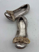 Pre-Owned Louis Vuitton Gold Size 6 Slip On Flats | True Fashionistas.