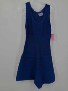 Pre-Owned Herve Leger Blue Size Medium Knit Bodycon Short Sleeveless Dress | True Fashionistas.