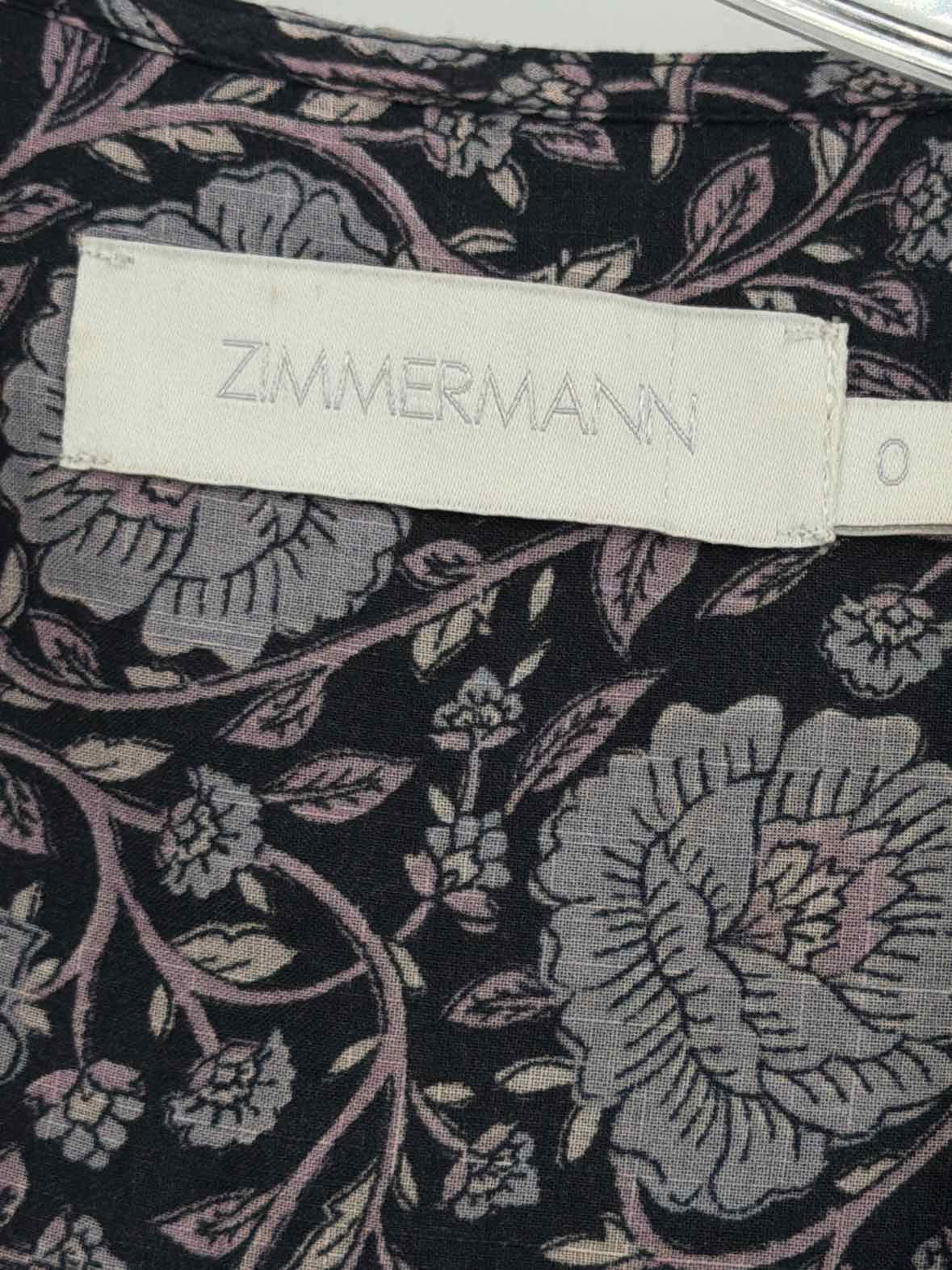 Pre-Owned Zimmermann Black Size 0/4 Short Long Sleeve Dress | True Fashionistas.