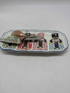 White Christmas Dish with Spreader | True Fashionistas.