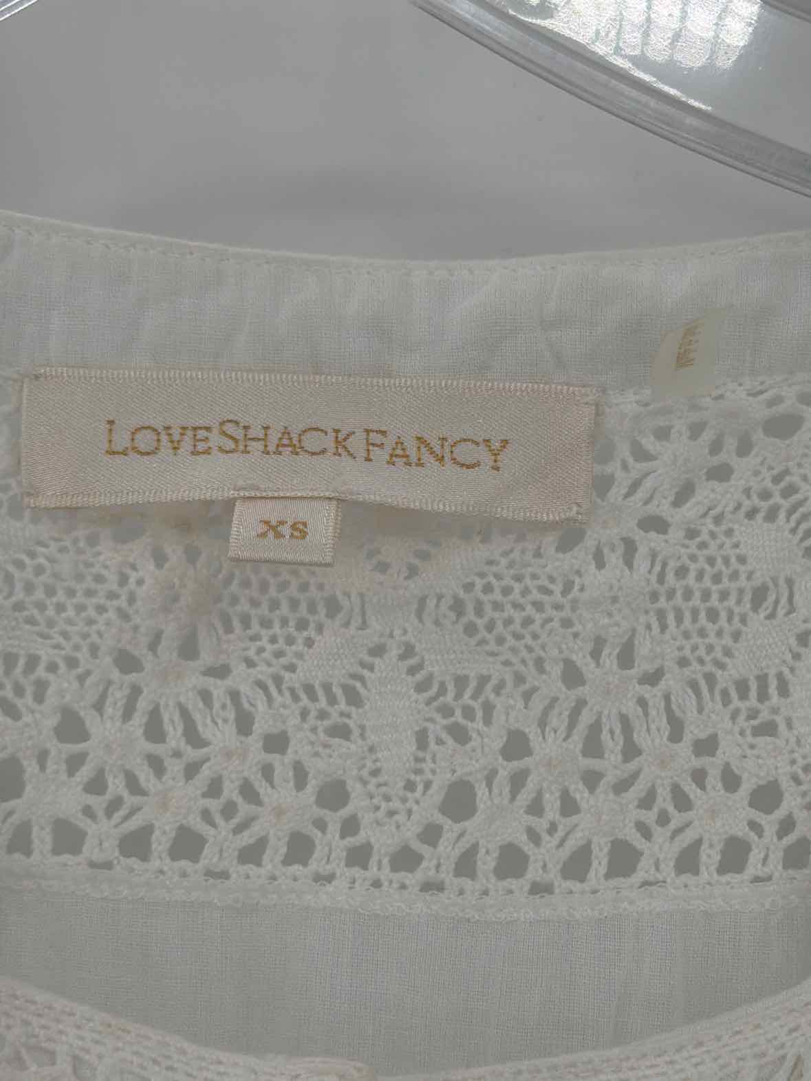 Pre-Owned Love Shack Fancy White Size XS Long Short Sleeve Dress | True Fashionistas.