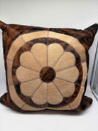 Brown & Black Faux Fur & Leather Pillow | True Fashionistas.