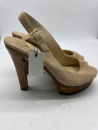 Pre-Owned Jimmy Choo Tan Size 39.5 Slingback Heels | True Fashionistas.