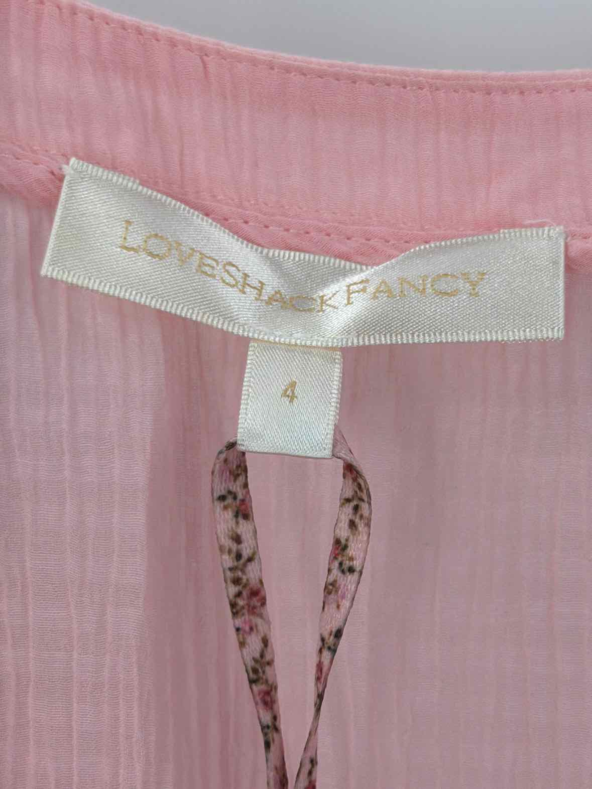 Pre-Owned Love Shack Fancy Pink Size 4 Long Short Sleeve Dress | True Fashionistas.
