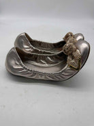 Pre-Owned Louis Vuitton Gold Size 6 Slip On Flats | True Fashionistas.