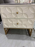 White Wood Small Contemporary Nightstand | True Fashionistas.