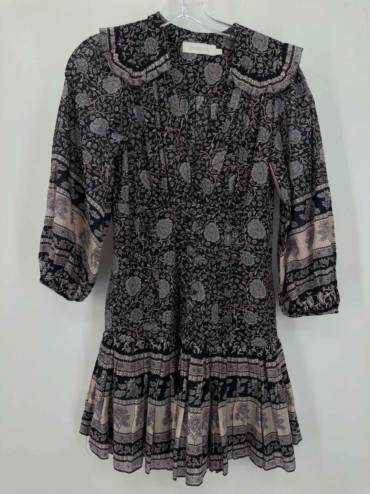 Pre-Owned Zimmermann Black Size 0/4 Short Long Sleeve Dress | True Fashionistas.