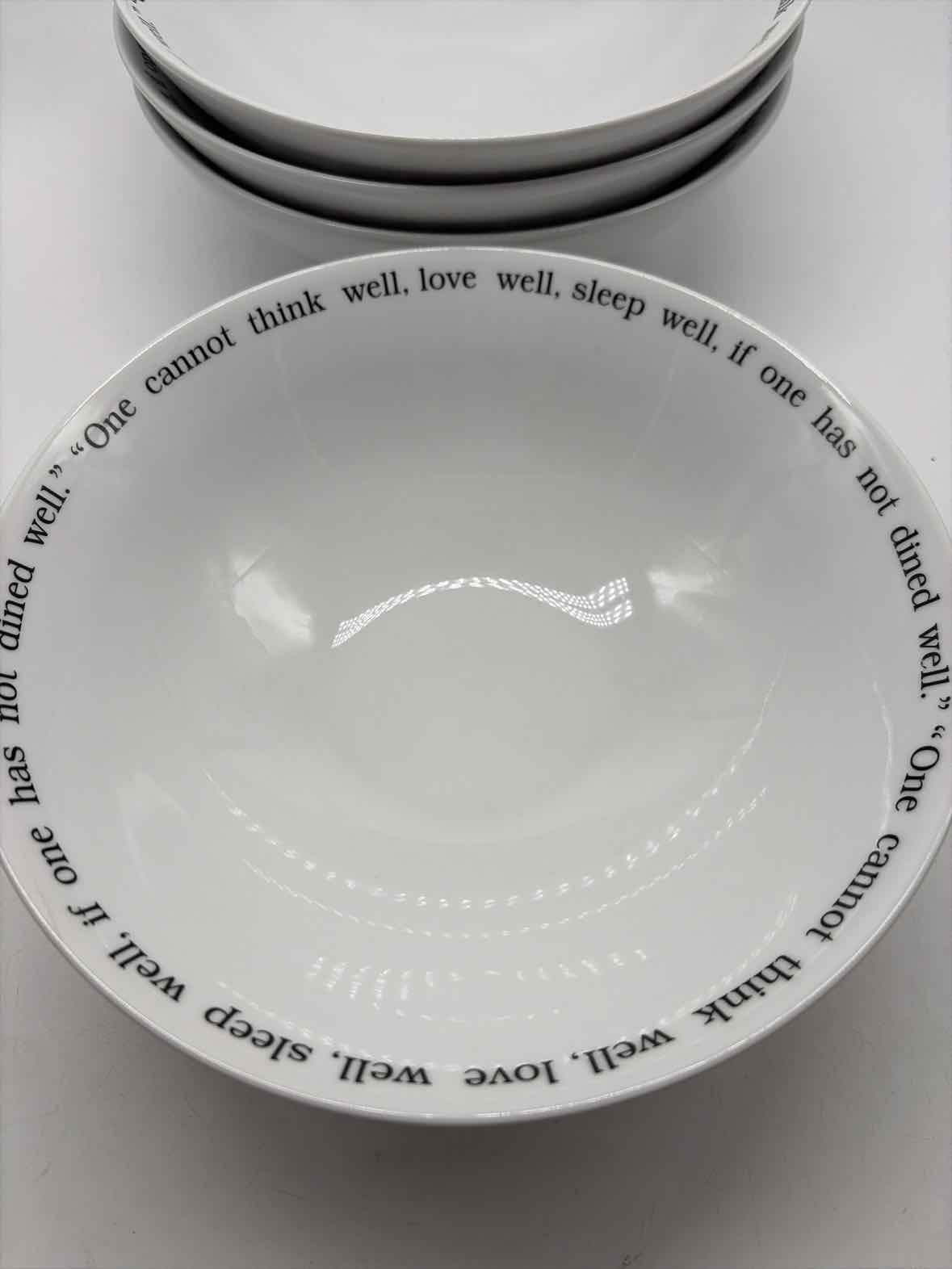 Set of 4 Pottery Barn Salad Bowls w/Quote | True Fashionistas.