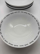 Set of 4 Pottery Barn Salad Bowls w/Quote | True Fashionistas.