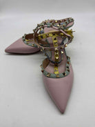Pre-Owned Valentino Pink Size 39.5 Rockstud Slingback Heels | True Fashionistas.