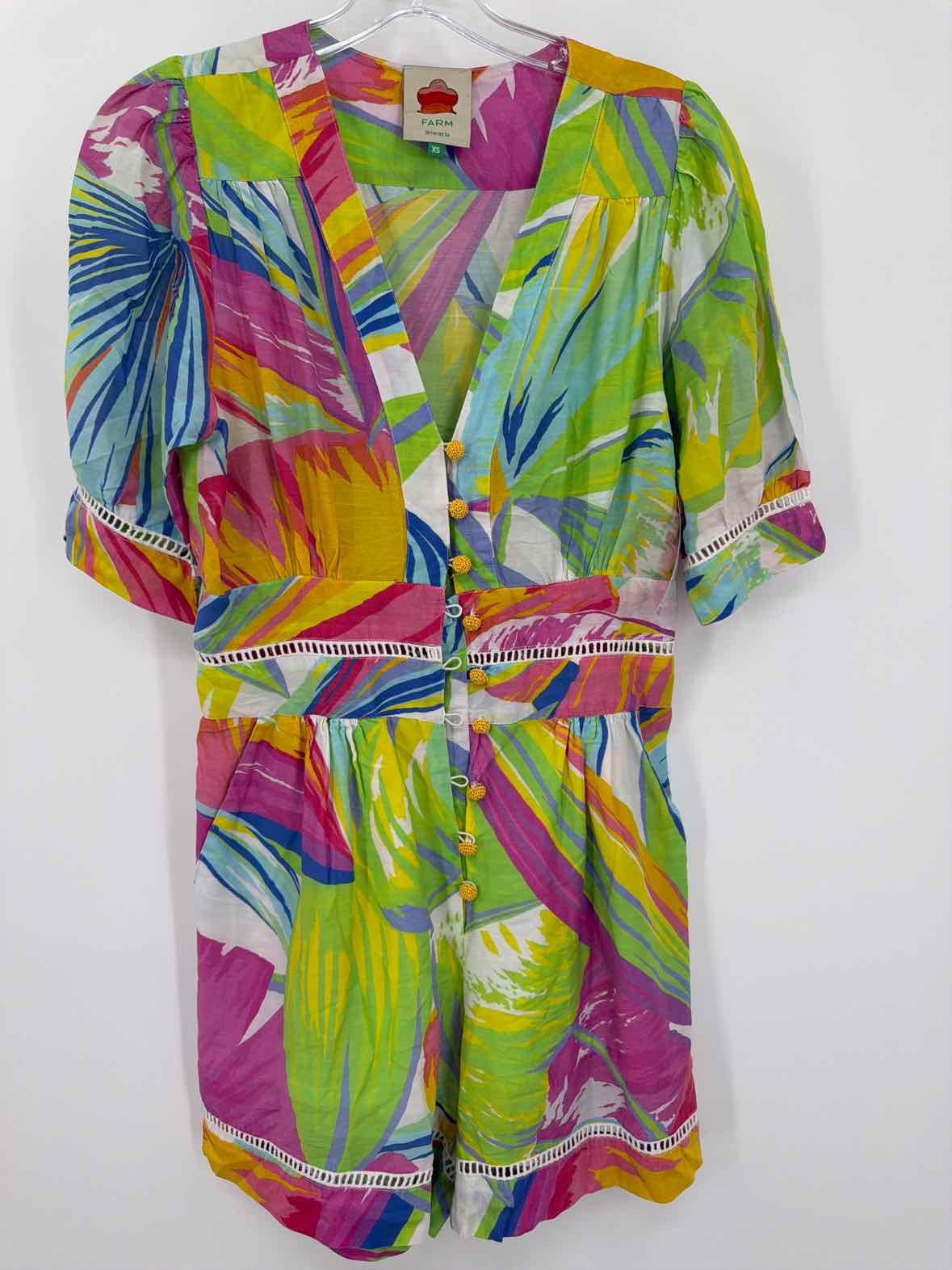 Pre-Owned Farm Rio Green Size XS Short Sleeve Romper | True Fashionistas.