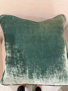 Green Velvet Pilow with self cord | True Fashionistas.