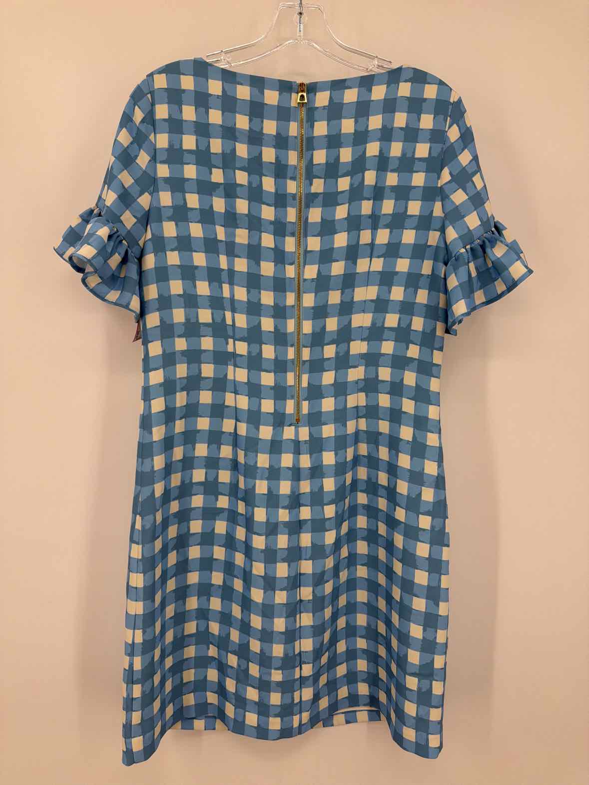 Pre-Owned Sail To Sable Blue Size 6 Check Print Short Short Sleeve Dress | True Fashionistas.