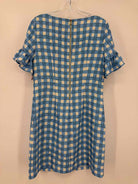 Pre-Owned Sail To Sable Blue Size 6 Check Print Short Short Sleeve Dress | True Fashionistas.