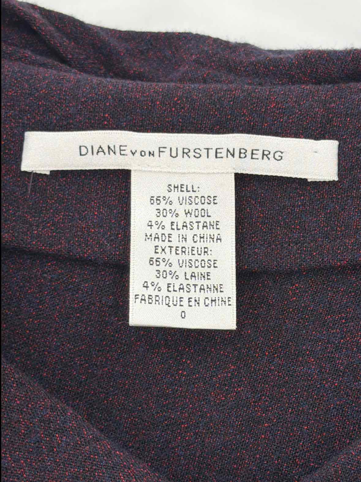 Pre-Owned Diane Von Furstenberg Purple Size 0 Short Long Sleeve Dress | True Fashionistas.