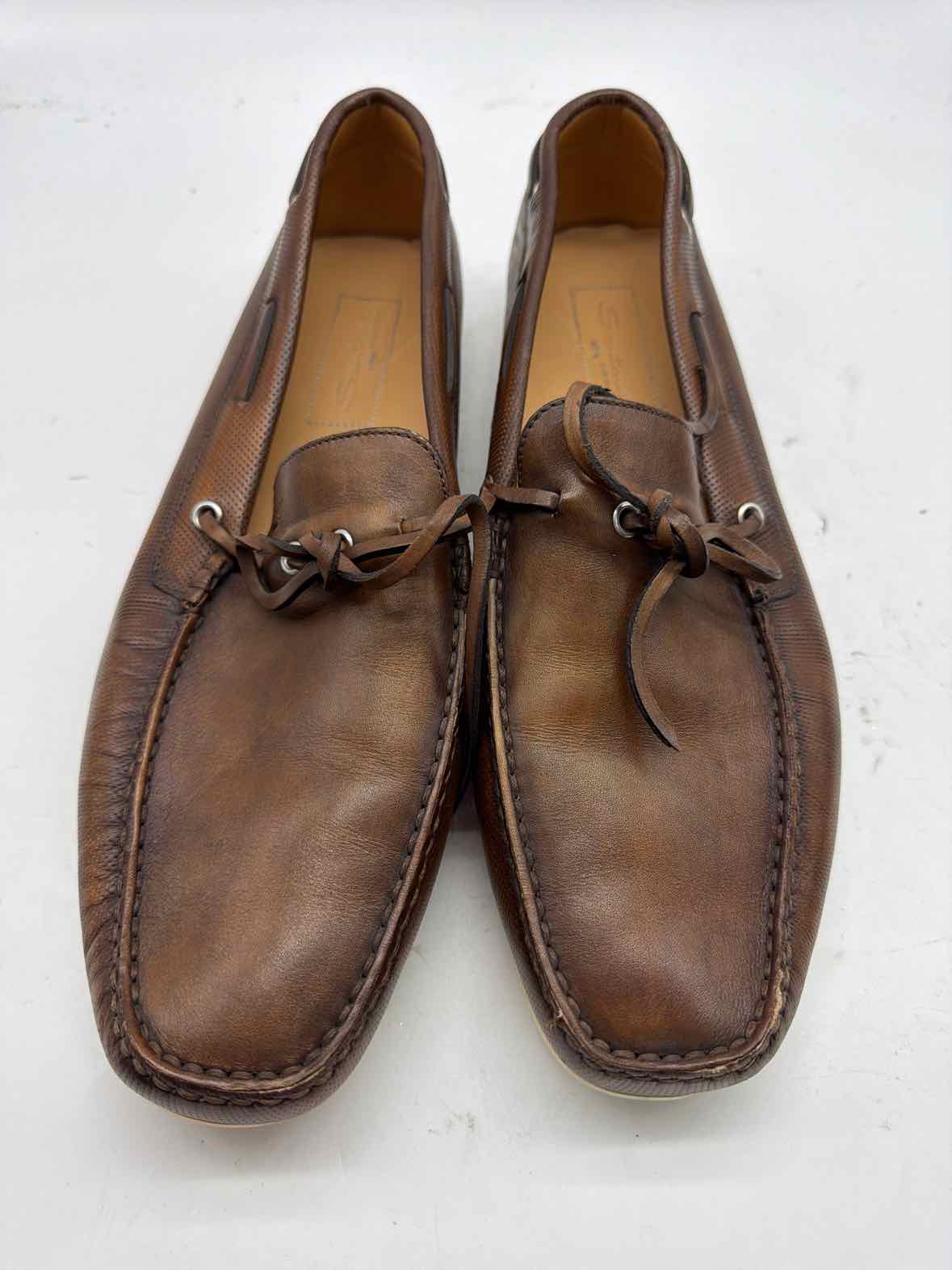 Pre-Owned Santorini Brown 12 Slip On Men's Dress Shoes | True Fashionistas.