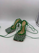 Pre-Owned Bottega Veneta Green Size 36.5 Strappy Heels | True Fashionistas.