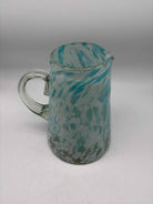 Hand Blown Aqua & White Glass Confetti  Pitcher | True Fashionistas.