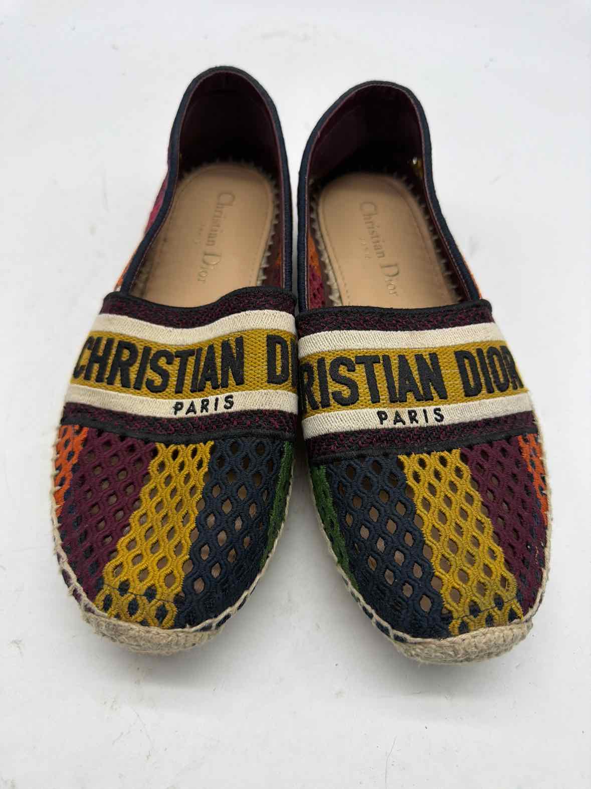 Pre-Owned Christian Dior Multi-Color Size 36.5 Espadrille Flats | True Fashionistas.