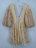 Pre-Owned For Love & Lemons Yellow Size XL Short Short Sleeve Dress | True Fashionistas.