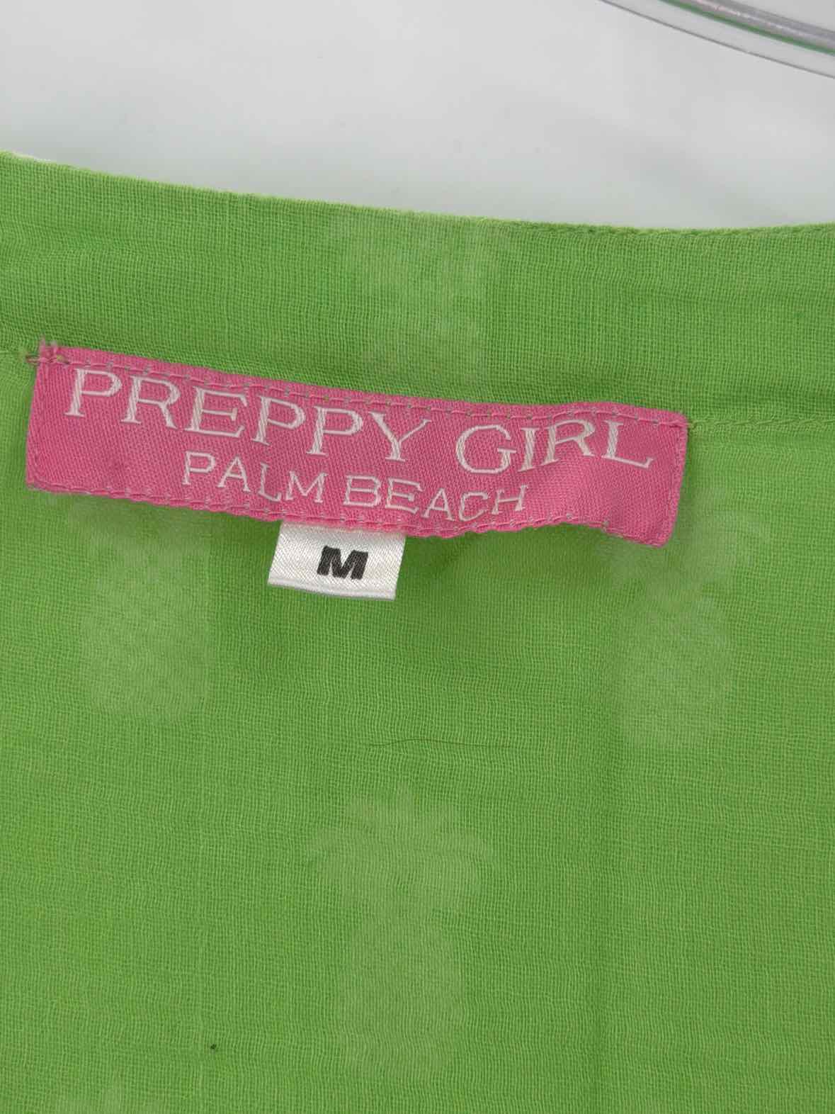 Pre-Owned Preppy Girl Palm Beach Green Size Medium Short Long Sleeve Dress | True Fashionistas.