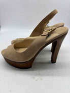 Pre-Owned Jimmy Choo Tan Size 39.5 Slingback Heels | True Fashionistas.