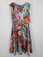 Pre-Owned New York & Co Blue Size Medium Floral Short Sleeveless Dress | True Fashionistas.