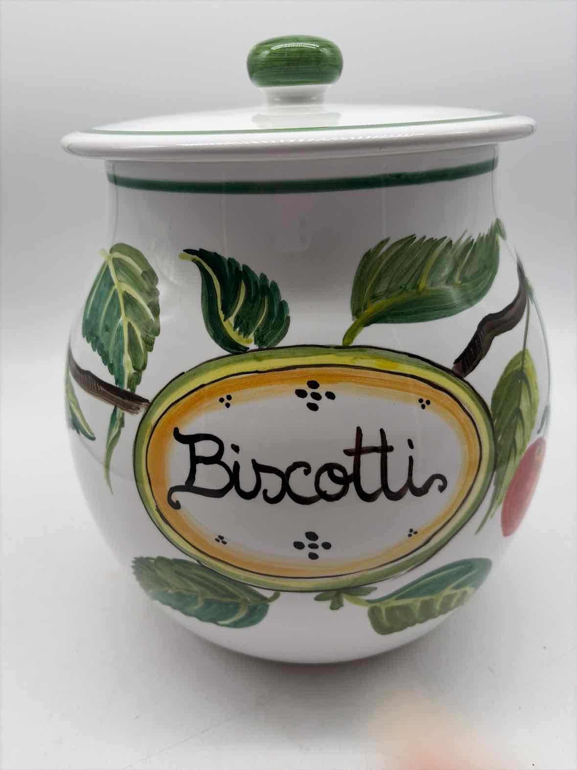 Pre-Owned Fratelli Mari Deruta Biscotti Jar | True Fashionistas.