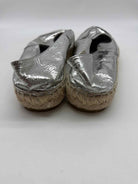 Pre-Owned Chanel Silver Size 39 Espadrille Flats | True Fashionistas.