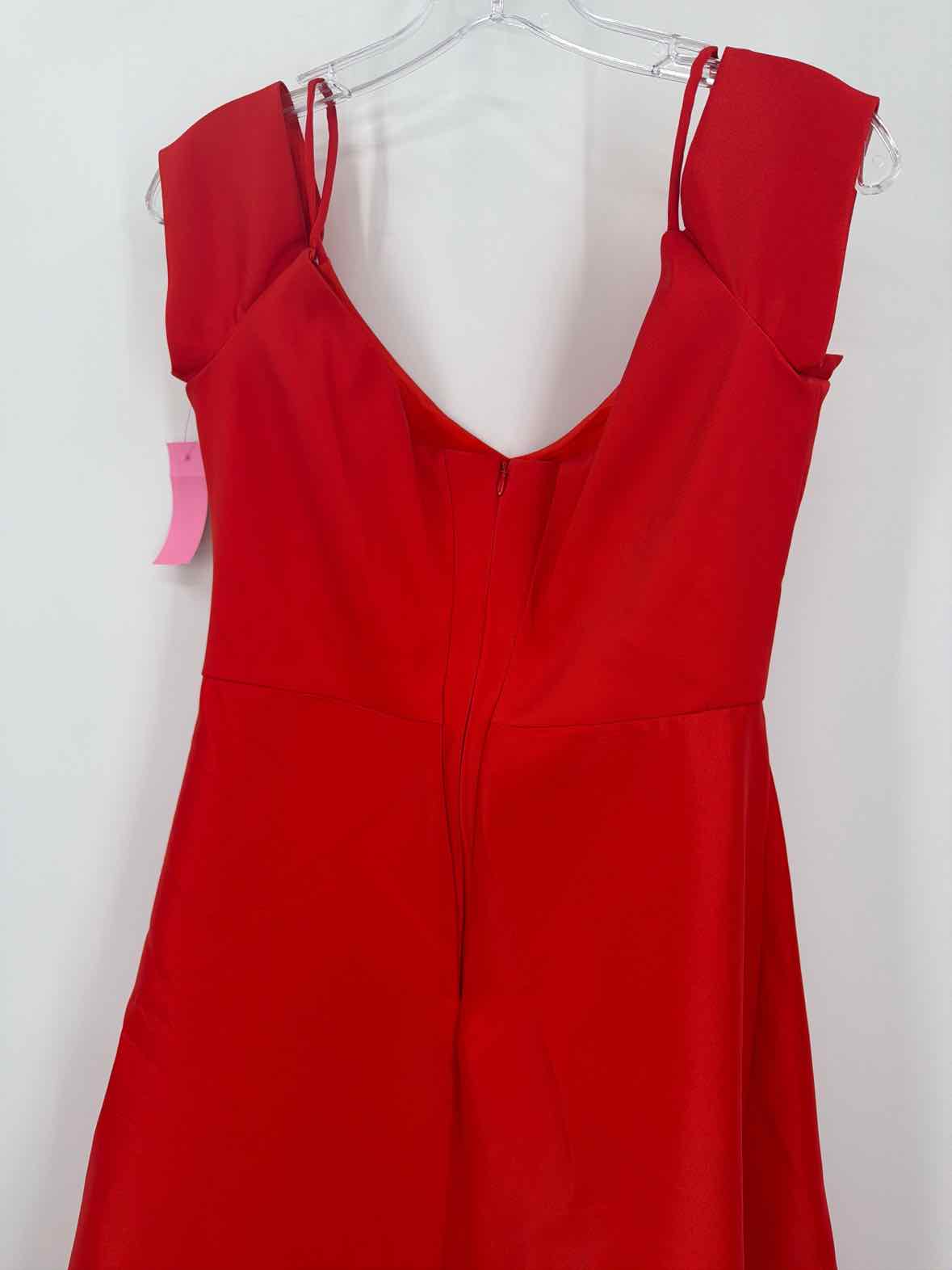 Pre-Owned Badgley Mischka Red Size 4 Cocktail Midi Evening Gown | True Fashionistas.