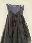 Pre-Owned Christian Dior Navy Size 4 Tulle Cocktail Midi Evening Gown | True Fashionistas.